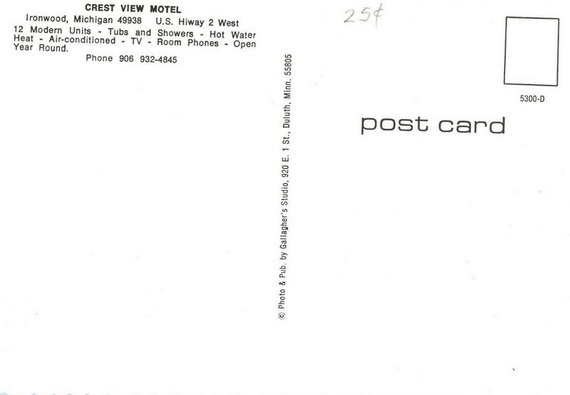 Crestview Motel - Vintage Postcard